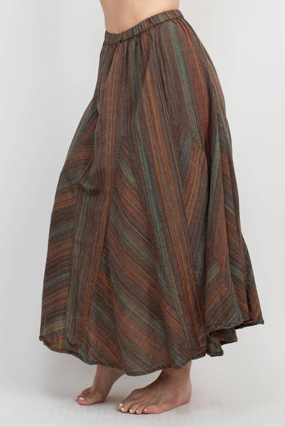 Twirl Striped Maxi Skirt - Agate
