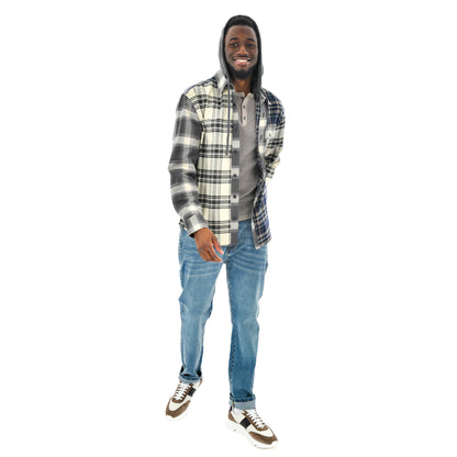 Orion Flannel Button Down - Black and Blue