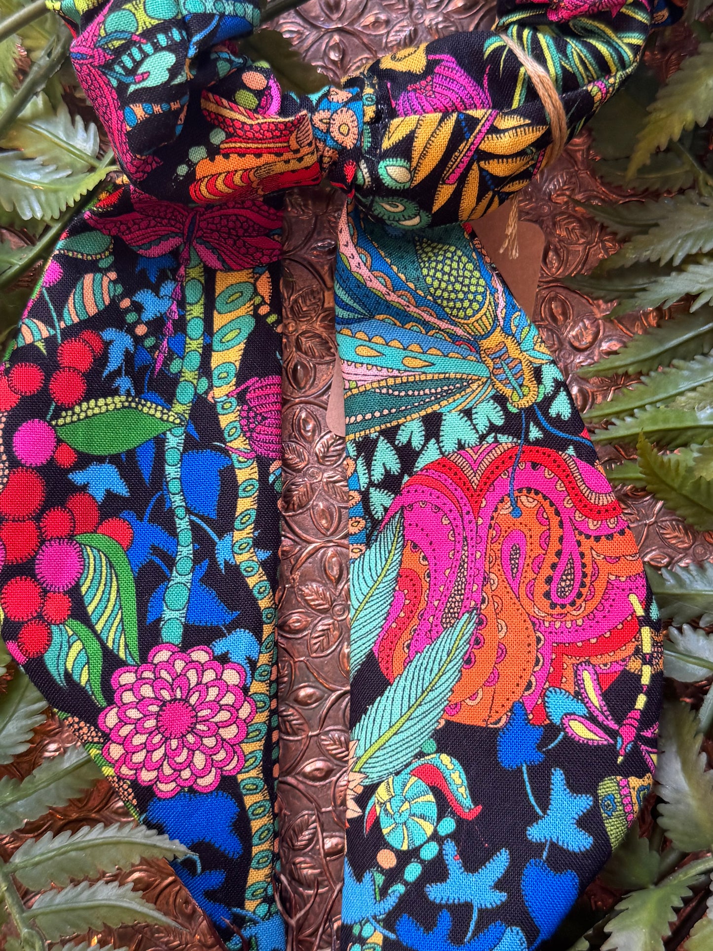 Colorful Flowers / Black Scrunchie Scarf #SS13*