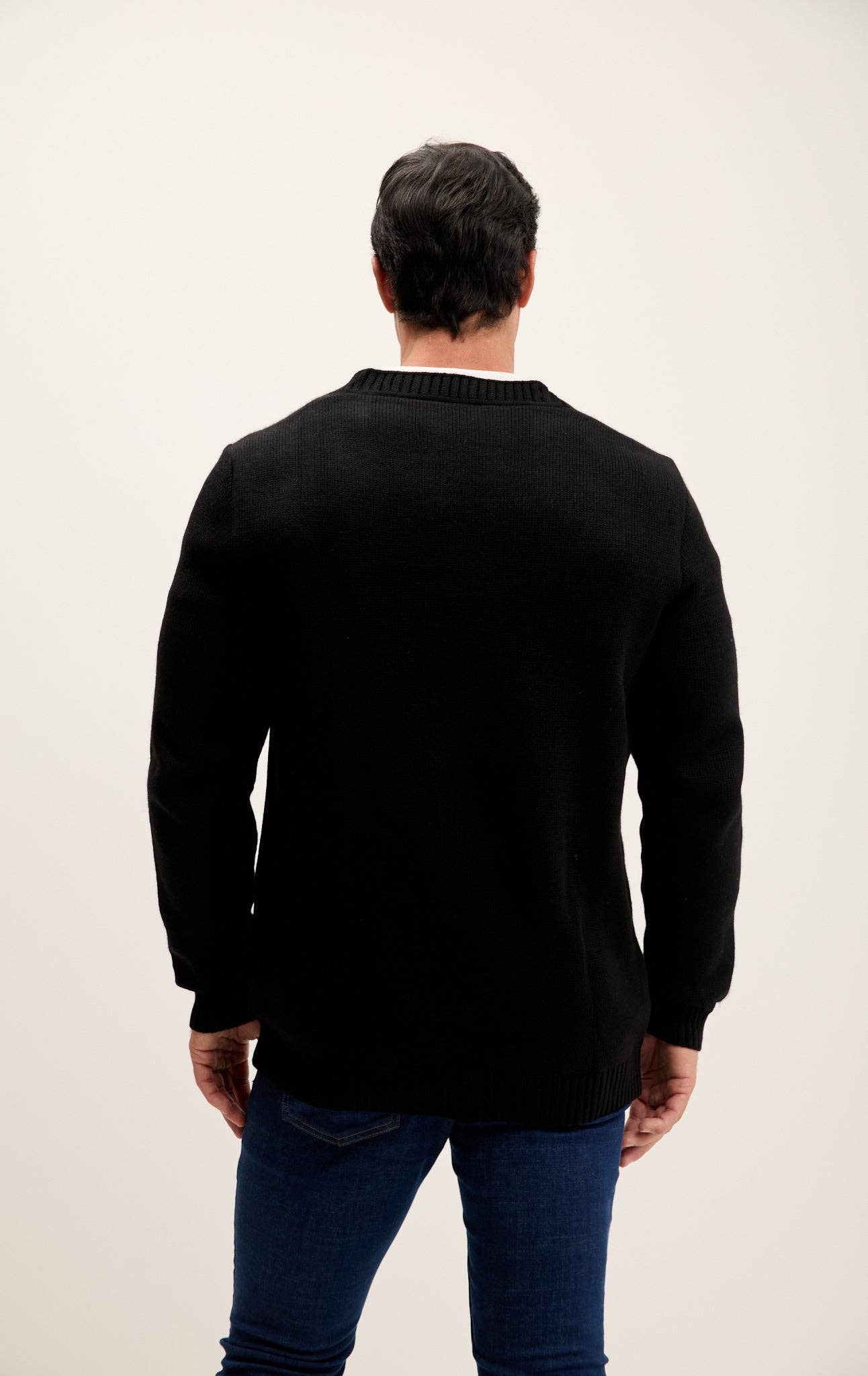 Men's Soft Button Down Cardigan - Black