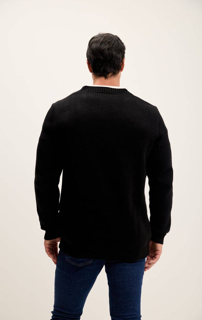 Men's Soft Button Down Cardigan - Black