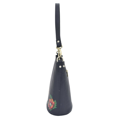 Tall Bucket Hobo Handbag - Handpainted Jaguar