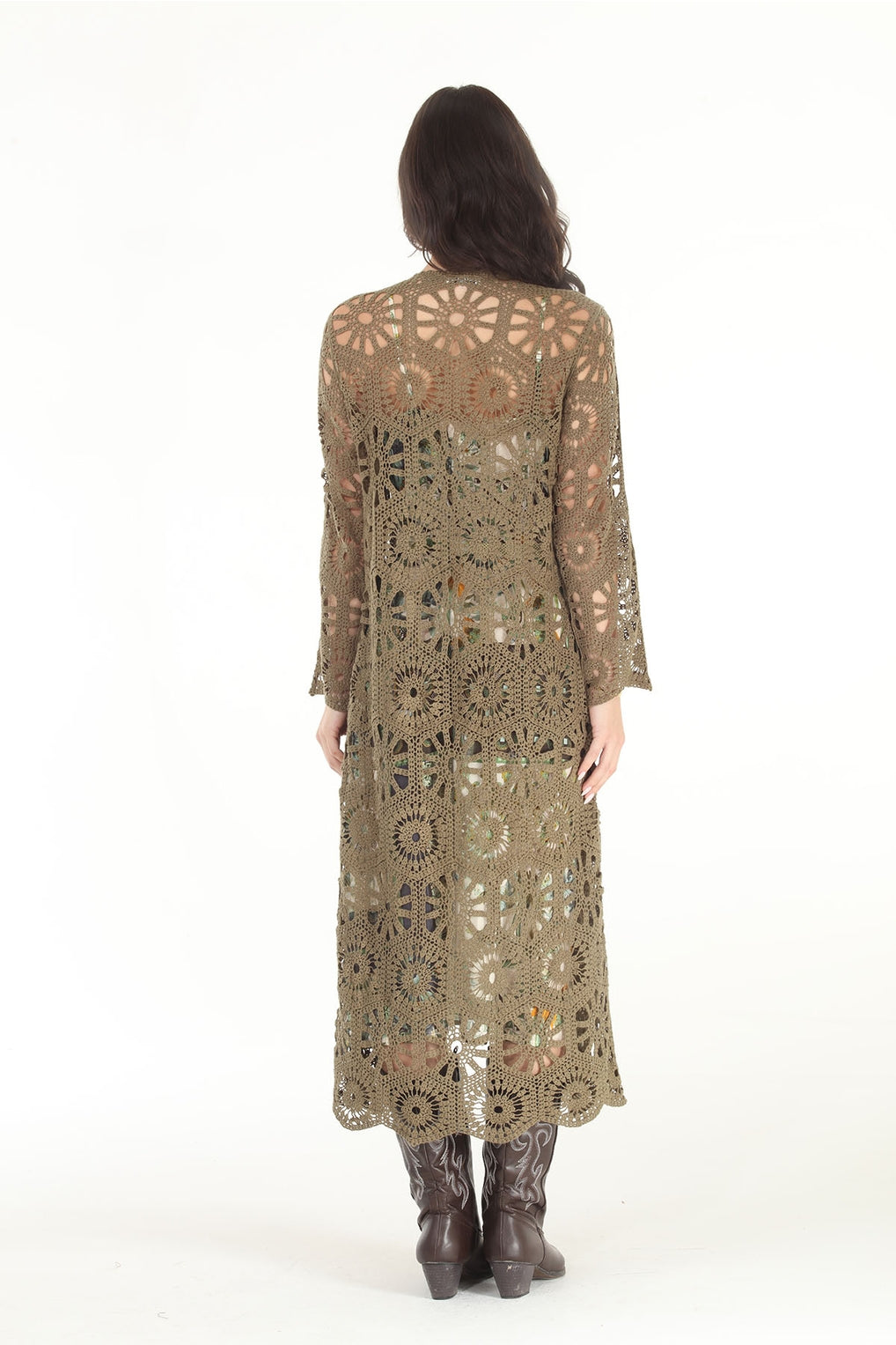 Crochet Duster - Olive