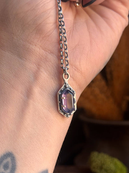 Maiden Shield Hex Necklace //  Amethyst