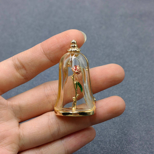 Rose In A Bottle Vintage Brooch