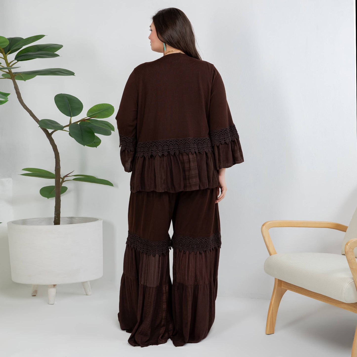 Knit Kimono Shrug - Truffle