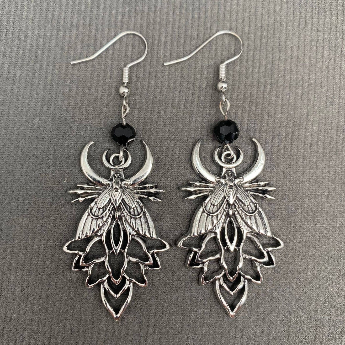 Gothic Moth Dangle Earrings - GT