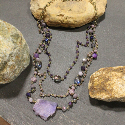 Best In Show Plum Stone Layered Necklace