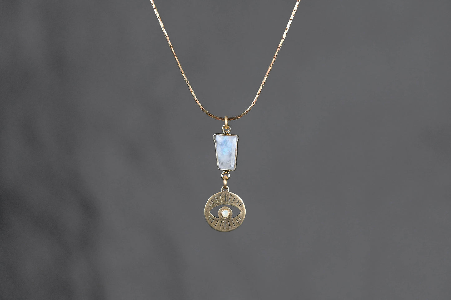 Eye & Semi Precious Moonstone Necklace