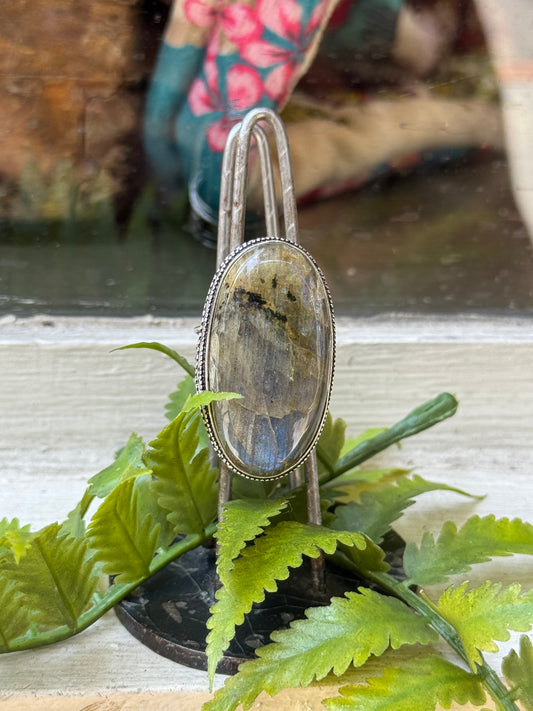 Labradorite Blue Flash Silver Ring