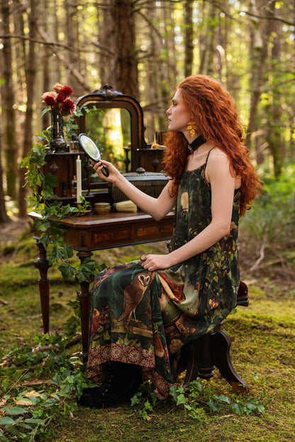 Solstice Bohéme Long Maxi Slip Dress w/ Persephone and Moon