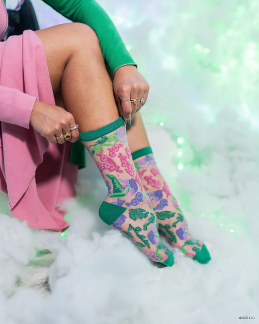 Wicked For Good Floral Sheer Crew Sock