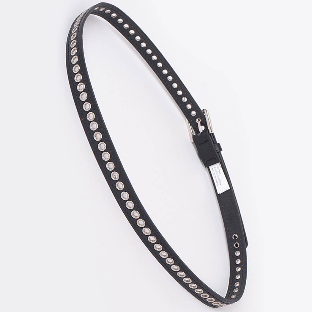 Western Inspired Belt With Circles - Black