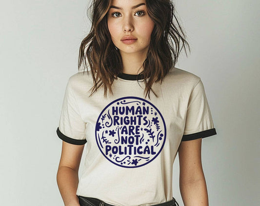 Human Rights Are Not Political Ringer Tee