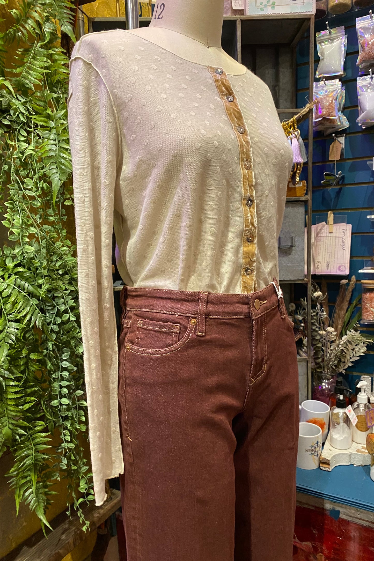 Taylor Straight Leg Denim Jean - Cabernet Cherry