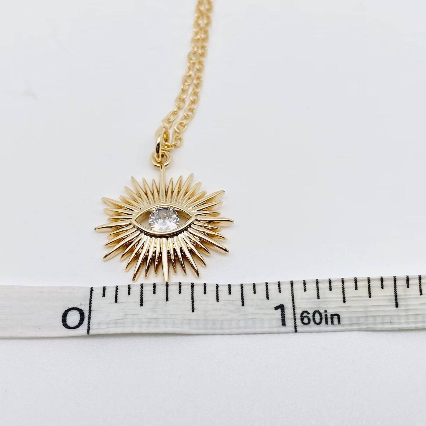 Evil Eye Inlaid Zircon Pendant Necklace