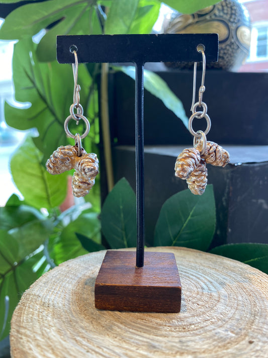 Fine Silver Pine Cones Earring *425E-14