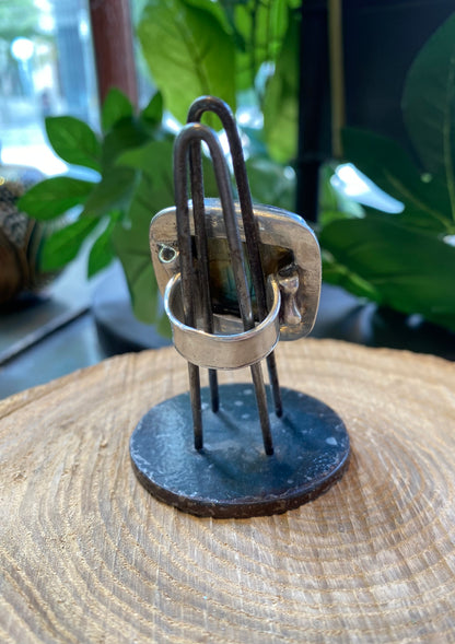 Square Labradorite Fine Silver Ring *425R-33