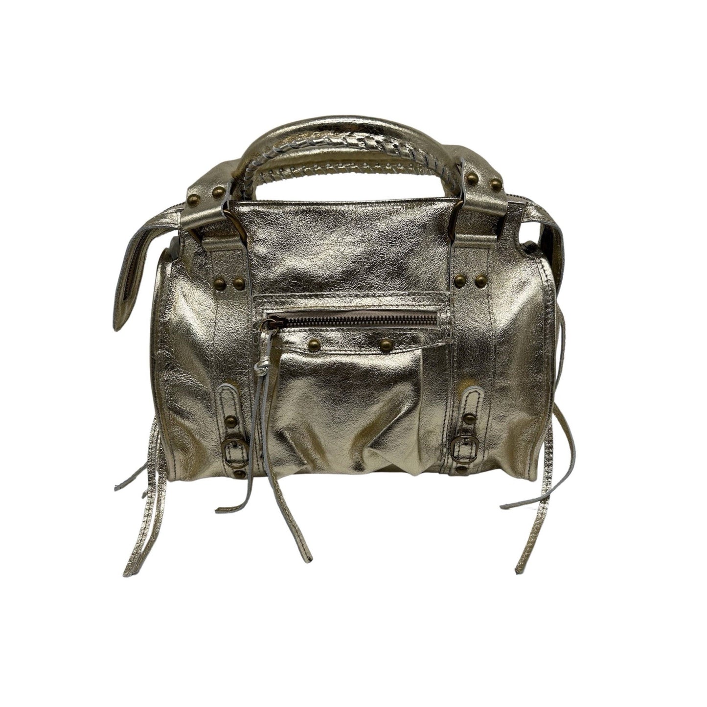 Capucine Iridescent Leather Handbag  - Gold