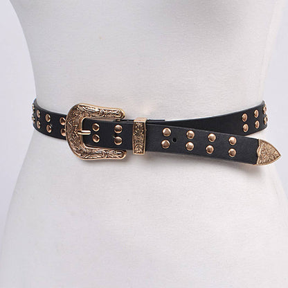 Antique Style Belt - Black Gold