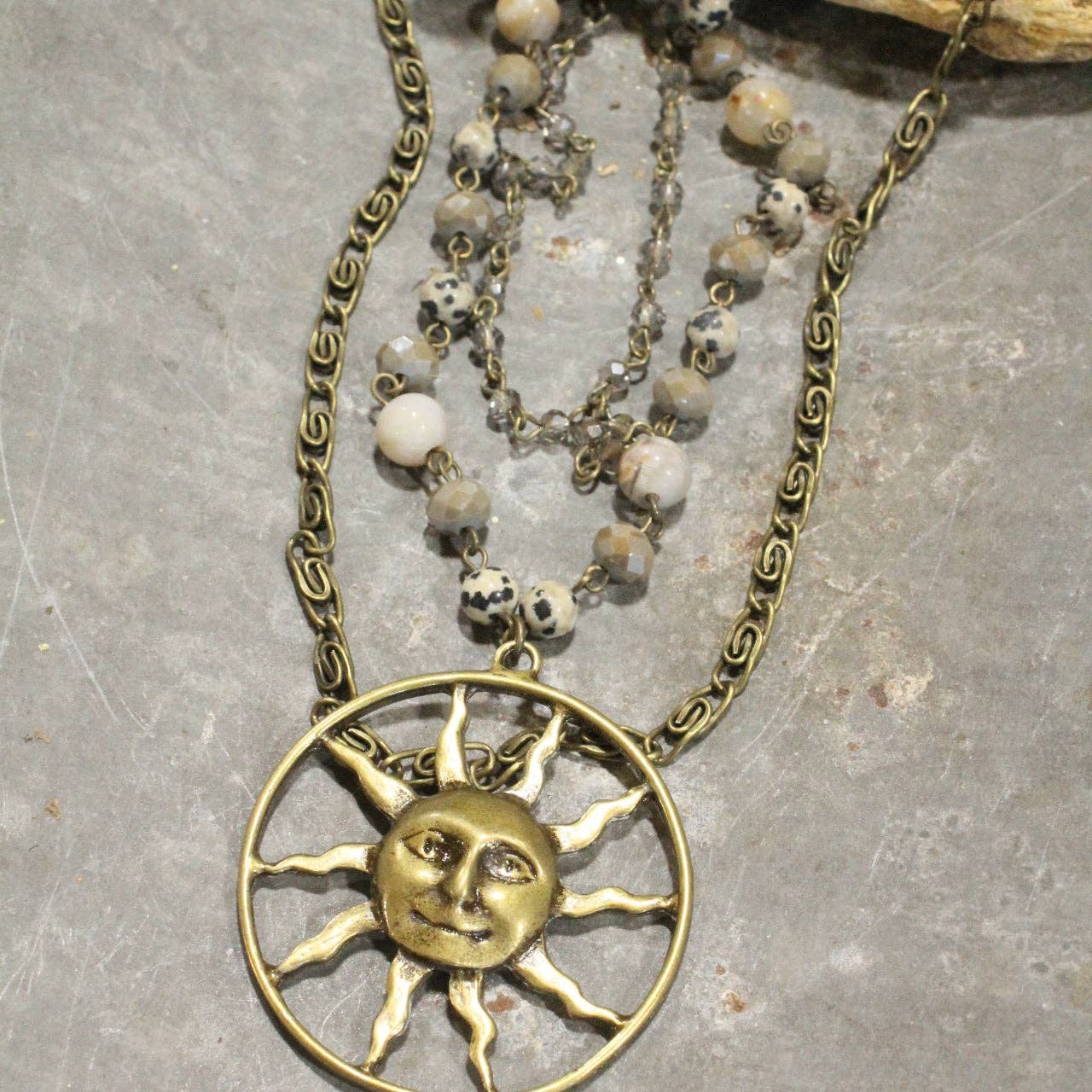 Sun Burst Layered Necklace