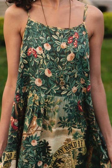 Wildheart Bohéme Long Maxi Slip Dress w/ Unicorn & Castle - L/XL (fits approx. size 12-16)