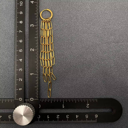 18K Gold Plated S.Steel Chain Fringe Huggie Earrings