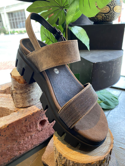 Colleen Sandal - Taupe Suede