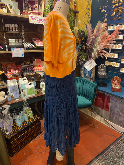Curve, Orange/Blue Metallica Dress *#63