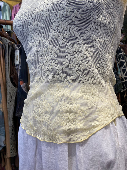 Ready To Go Lace Tee - Butter Yellow
