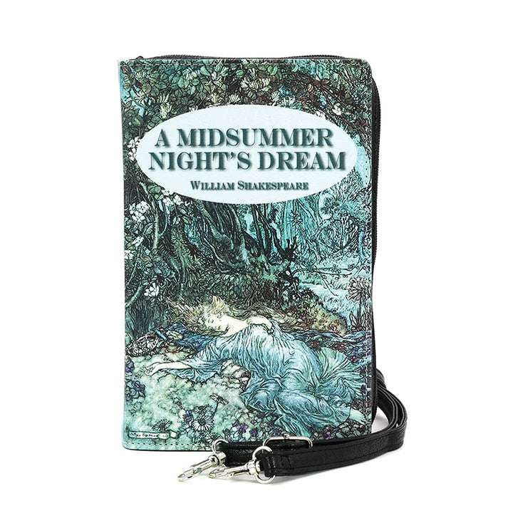 A Midsummer Nights Dream Green Book Crossbody Clutch Handbag