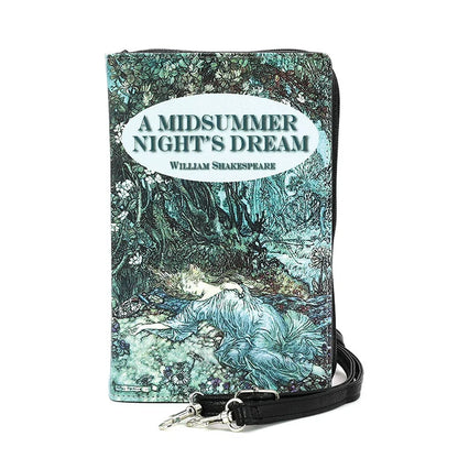 A Midsummer Nights Dream Green Book Crossbody Clutch Handbag