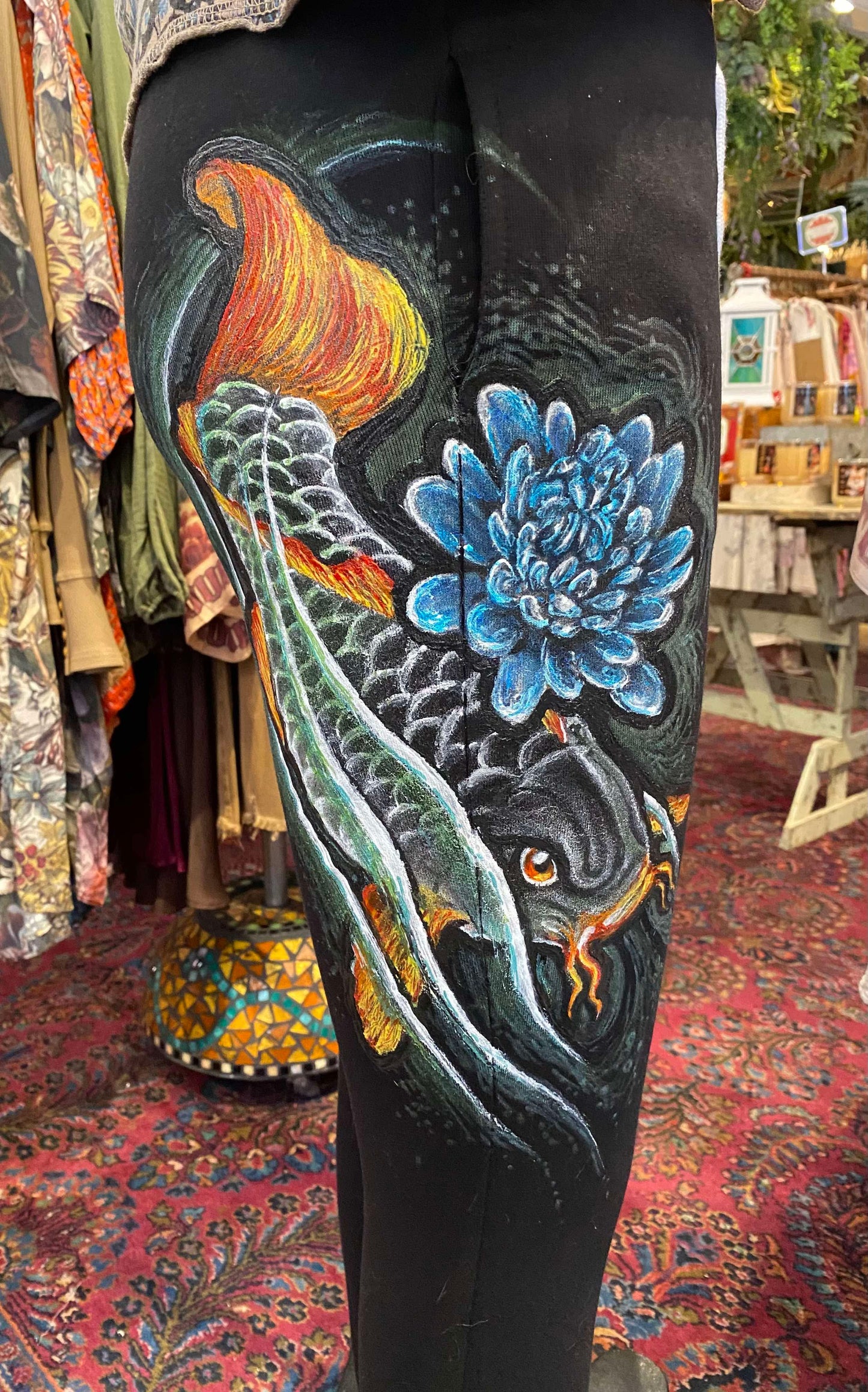 Koi Fish Black Zenana Sweatpants- Thom Little*