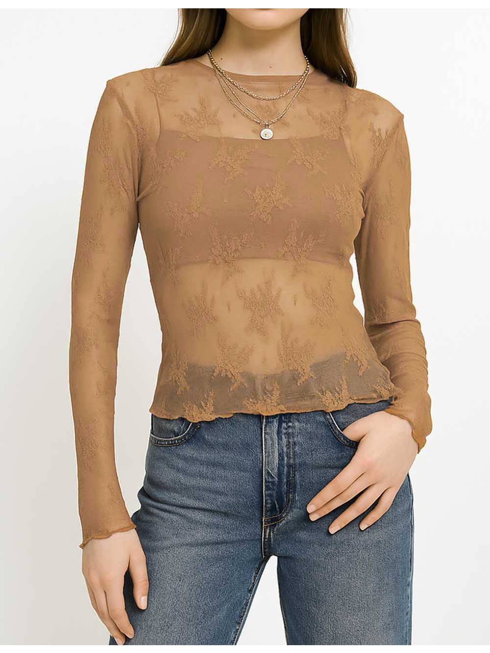 Floral Lace Layering Top - Multiple Colors
