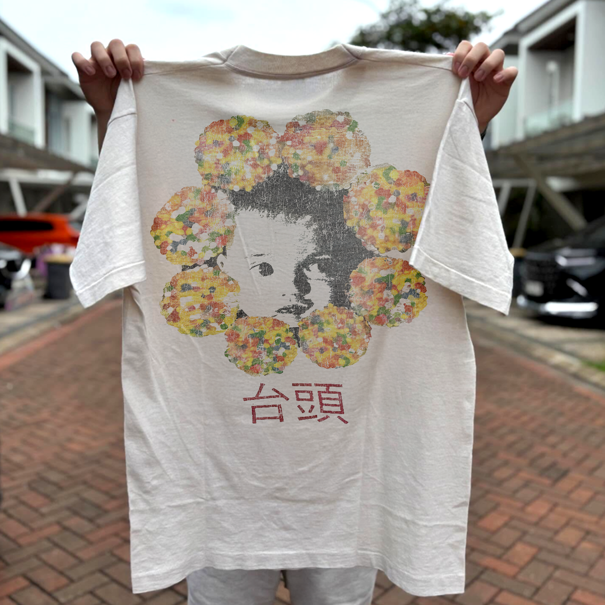 1994 Radiohead 'Hong Kong' Honey Pablo Washed White T-Shirt