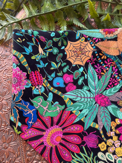 Colorful Florals / Black Bandana #SS7*