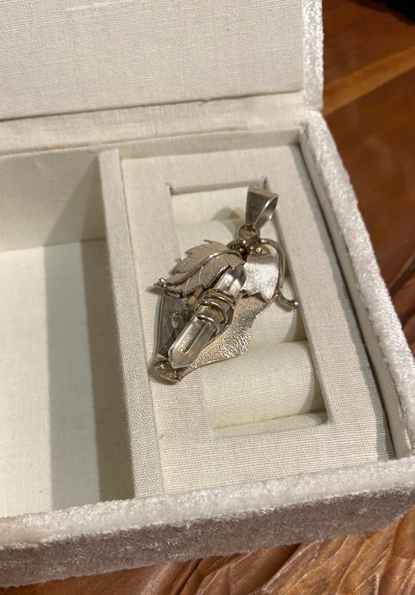 Sterling Silver Wrapped Quartz Pendant