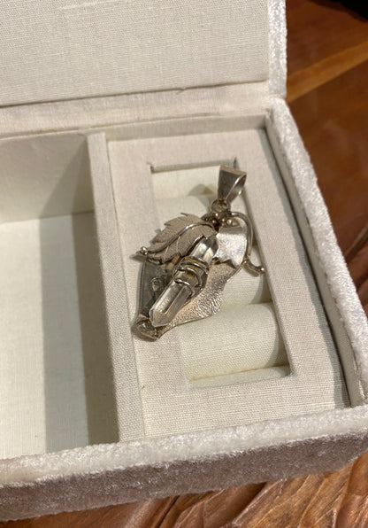 Sterling Silver Wrapped Quartz Pendant