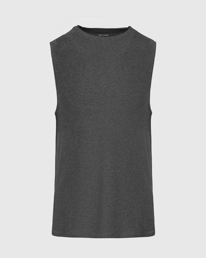 Active Sleeveless Muscle Tank - Charcoal Heather Gray