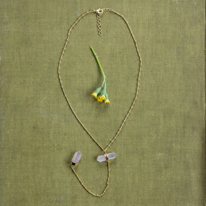 Bijou Necklace Rose Quartz Gold