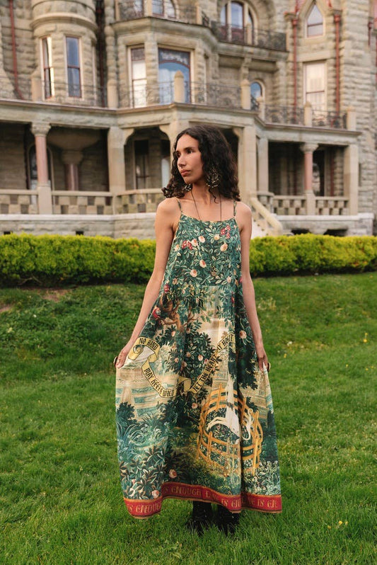 Wildheart Bohéme Long Maxi Slip Dress w/ Unicorn & Castle - L/XL (fits approx. size 12-16)