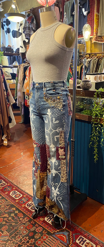 Embroidered Dreams Daze High Rise Wide Leg Jean - Savannah Pedersen*