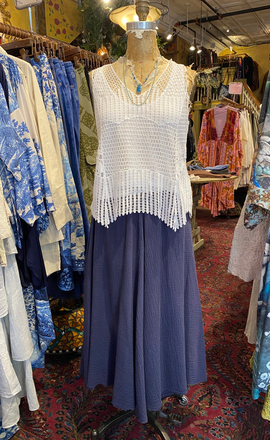 Gauze Skirt - Navy