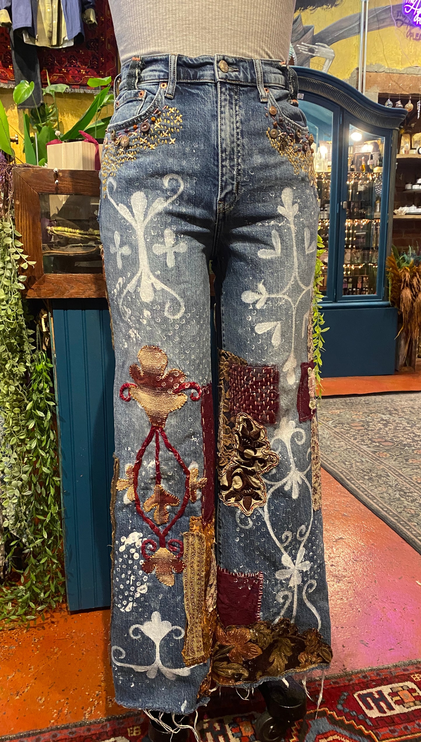 Embroidered Dreams Daze High Rise Wide Leg Jean - Savannah Pedersen*