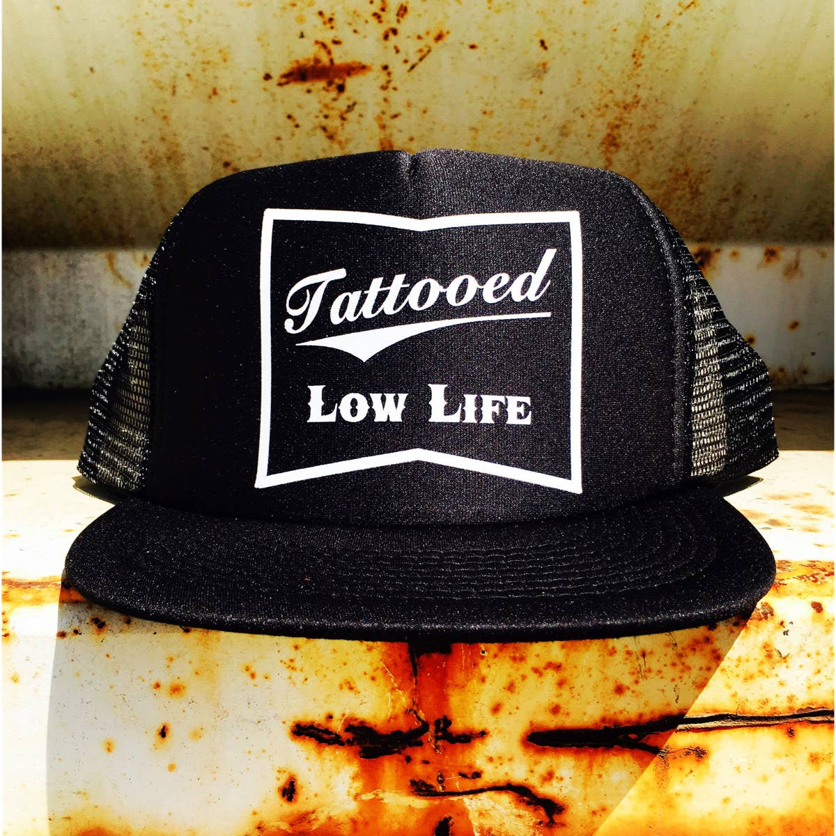 Tattooed Low Life Trucker Hat - Black White / OS