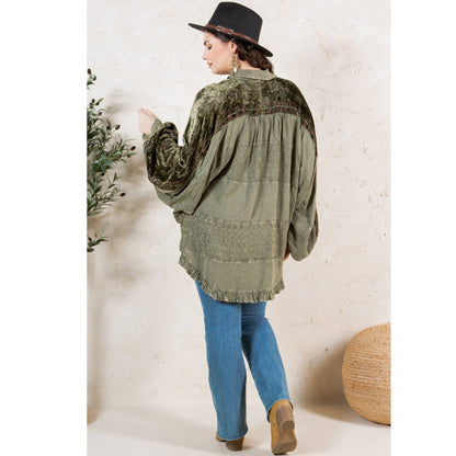 Stonewashed Rayon Top - Gravel