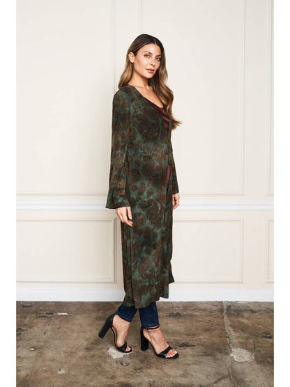 Flocked Kimono - Paisley