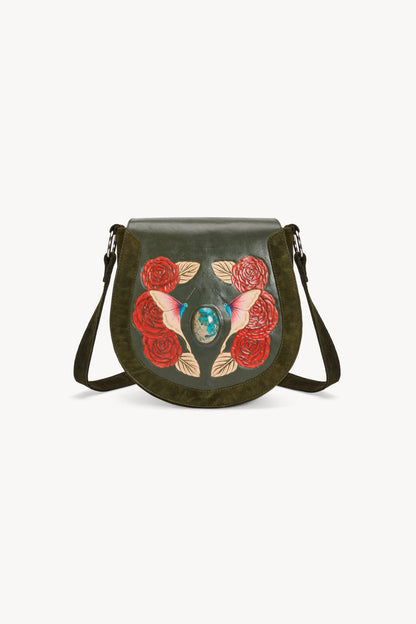 Luna Charm Bag - Olive / Turquoise