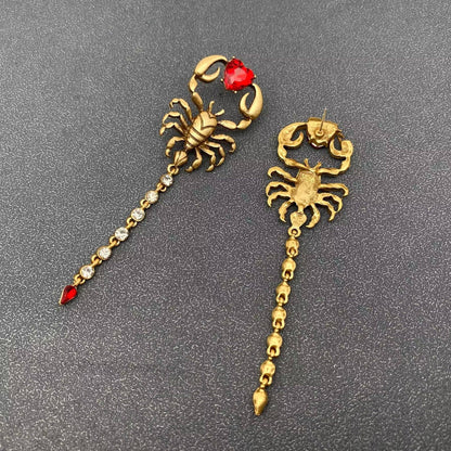 Vintage Rhinestone Scorpion Earrings