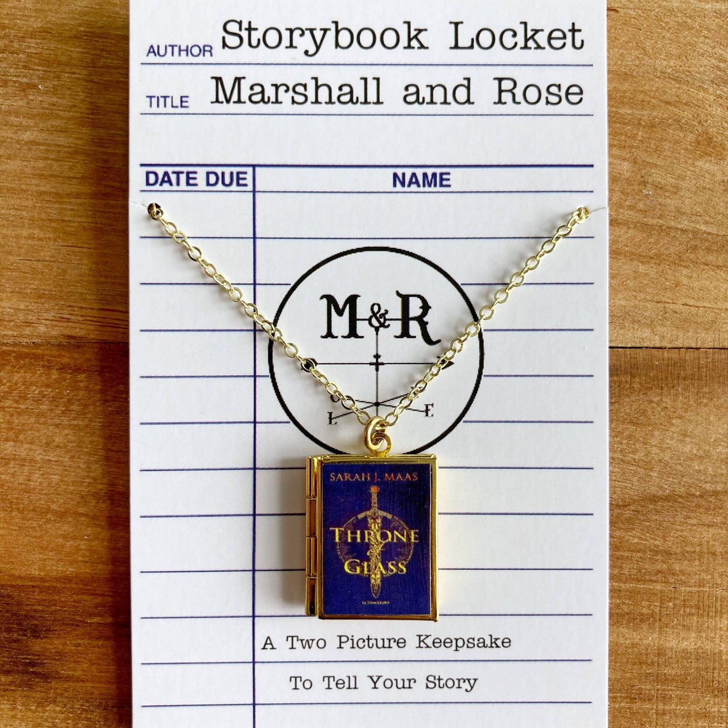 Book Locket Throne of Glass - Brass